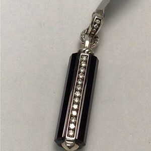 David Yurman Lexington Black Onyx and Diamonds Enhancer Pendant NWT